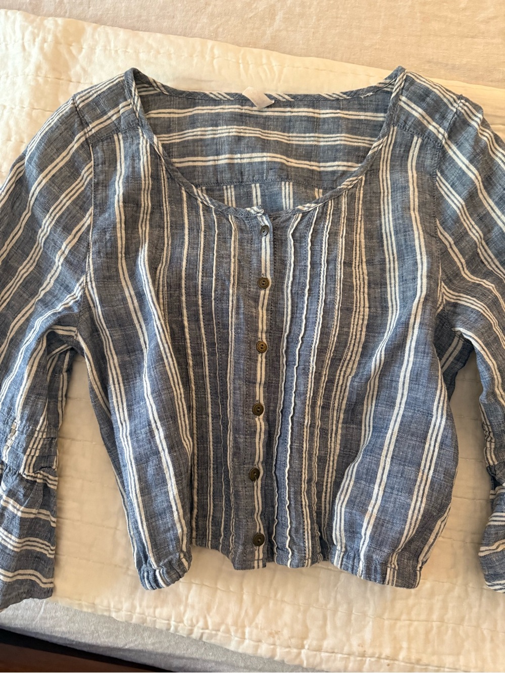 Free People linen striped bubble top